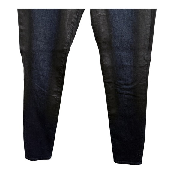 DL1961 Denim Coated Faux Leather Dark Wash Moto Florence Skinny Jeans Size 29 - Picture 3 of 7